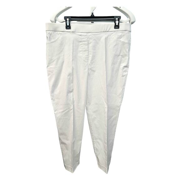 Alfred Dunner White Crop Pants Size 14 Pull On Stretch - Picture 2 of 8